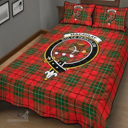 Scottish MacAulay Modern Clan Tartan Quilt Bed Set - Crest Classic Scottish Plaid Tartan Plaid