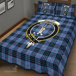 Scottish MacKay Blue Clan Tartan Quilt Bed Set - Crest Classic Scottish Plaid Tartan Plaid