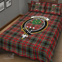 Scottish Anderson of Arbrake Clan Tartan Quilt Bed Set - Crest Classic Scottish Plaid Tartan Plaid