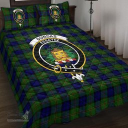 Scottish Dundas Modern Clan Tartan Quilt Bed Set - Crest Classic Scottish Plaid Tartan Plaid