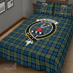 Scottish Colquhoun Ancient Clan Tartan Quilt Bed Set - Crest Classic Scottish Plaid Tartan Plaid