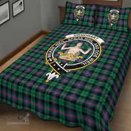 Scottish Urquhart Broad Red Ancient Clan Tartan Quilt Bed Set - Crest Classic Scottish Plaid Tartan Plaid