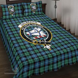 Scottish Galbraith Ancient Clan Tartan Quilt Bed Set - Crest Classic Scottish Plaid Tartan Plaid