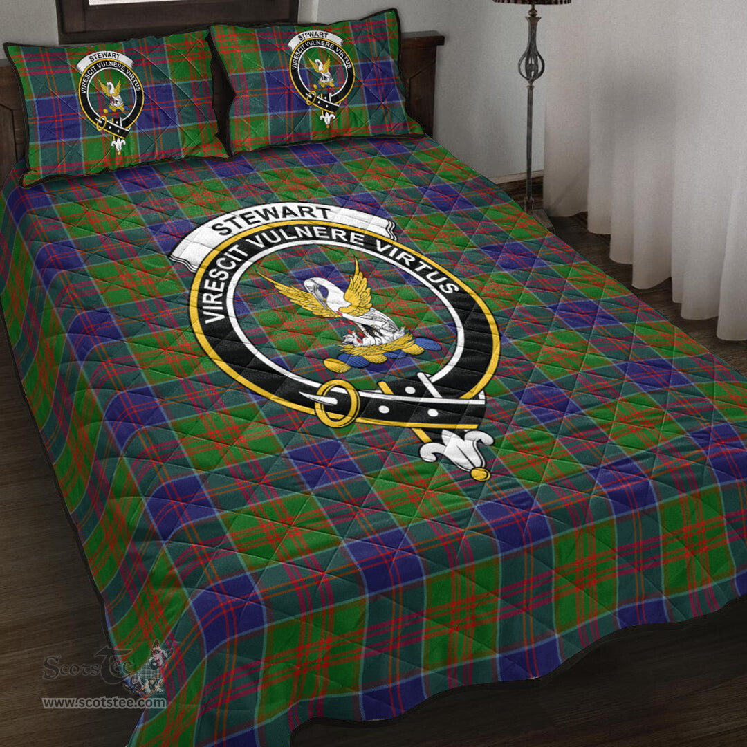 Scottish Stewart of Appin Hunting Modern Clan Tartan Quilt Bed Set - Crest Classic Scottish Plaid Tartan Plaid