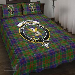 Scottish Stewart of Appin Hunting Modern Clan Tartan Quilt Bed Set - Crest Classic Scottish Plaid Tartan Plaid