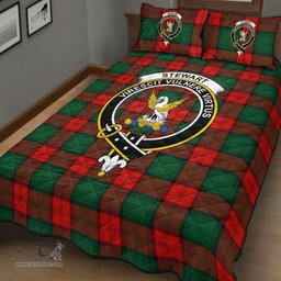 Scottish Stewart Atholl Modern Clan Tartan Quilt Bed Set - Crest Classic Scottish Plaid Tartan Plaid