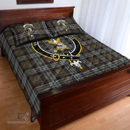 Scottish Stewart Old Weathered Clan Tartan Quilt Bed Set - Crest Classic Scottish Plaid Tartan Plaid