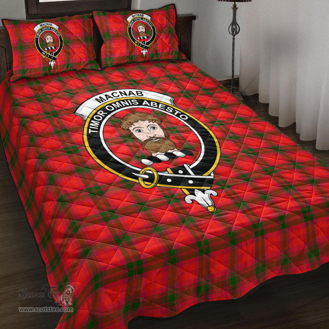 Scottish MacNab Modern Clan Tartan Quilt Bed Set - Crest Classic Scottish Plaid Tartan Plaid