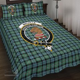 Scottish Melville Clan Tartan Quilt Bed Set - Crest Classic Scottish Plaid Tartan Plaid