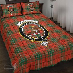 Scottish MacAulay Ancient Clan Tartan Quilt Bed Set - Crest Classic Scottish Plaid Tartan Plaid
