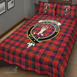 Scottish Robertson Modern Clan Tartan Quilt Bed Set - Crest Classic Scottish Plaid Tartan Plaid
