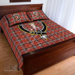Scottish Robertson Weathered Clan Tartan Quilt Bed Set - Crest Classic Scottish Plaid Tartan Plaid