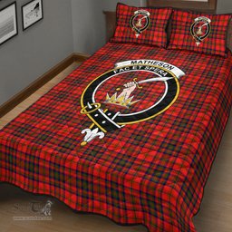 Scottish Matheson Modern Clan Tartan Quilt Bed Set - Crest Classic Scottish Plaid Tartan Plaid
