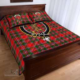Scottish Spens Modern Clan Tartan Quilt Bed Set - Crest Classic Scottish Plaid Tartan Plaid