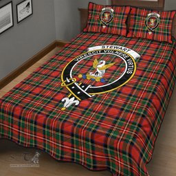 Scottish Stewart Royal Modern Clan Tartan Quilt Bed Set - Crest Classic Scottish Plaid Tartan Plaid