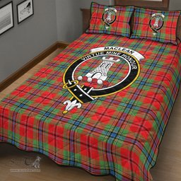 Scottish MacLean of Duart Modern Clan Tartan Quilt Bed Set - Crest Classic Scottish Plaid Tartan Plaid