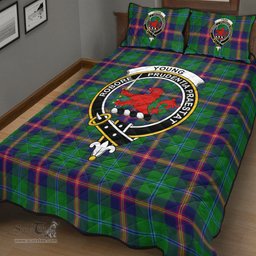 Scottish Young Modern Clan Tartan Quilt Bed Set - Crest Classic Scottish Plaid Tartan Plaid