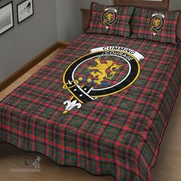 Scottish Cumming Hunting Modern Clan Tartan Quilt Bed Set - Crest Classic Scottish Plaid Tartan Plaid