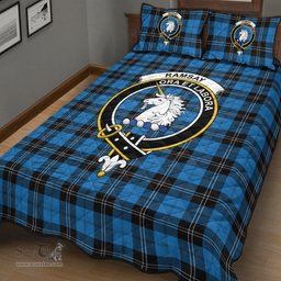 Scottish Ramsay Blue Ancient Clan Tartan Quilt Bed Set - Crest Classic Scottish Plaid Tartan Plaid
