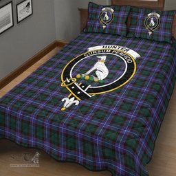 Scottish Hunter Modern Clan Tartan Quilt Bed Set - Crest Classic Scottish Plaid Tartan Plaid
