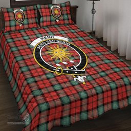 Scottish Kerr Ancient Clan Tartan Quilt Bed Set - Crest Classic Scottish Plaid Tartan Plaid
