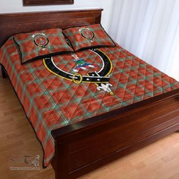 Scottish Morrison Red Ancient Clan Tartan Quilt Bed Set - Crest Classic Scottish Plaid Tartan Plaid