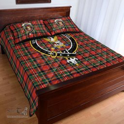 Scottish Stewart Royal Modern Clan Tartan Quilt Bed Set - Crest Classic Scottish Plaid Tartan Plaid