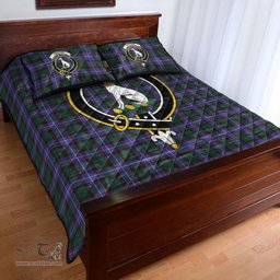 Scottish Hunter Modern Clan Tartan Quilt Bed Set - Crest Classic Scottish Plaid Tartan Plaid