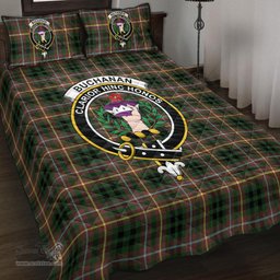 Scottish Buchanan Hunting Clan Tartan Quilt Bed Set - Crest Classic Scottish Plaid Tartan Plaid