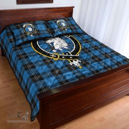 Scottish Ramsay Blue Ancient Clan Tartan Quilt Bed Set - Crest Classic Scottish Plaid Tartan Plaid