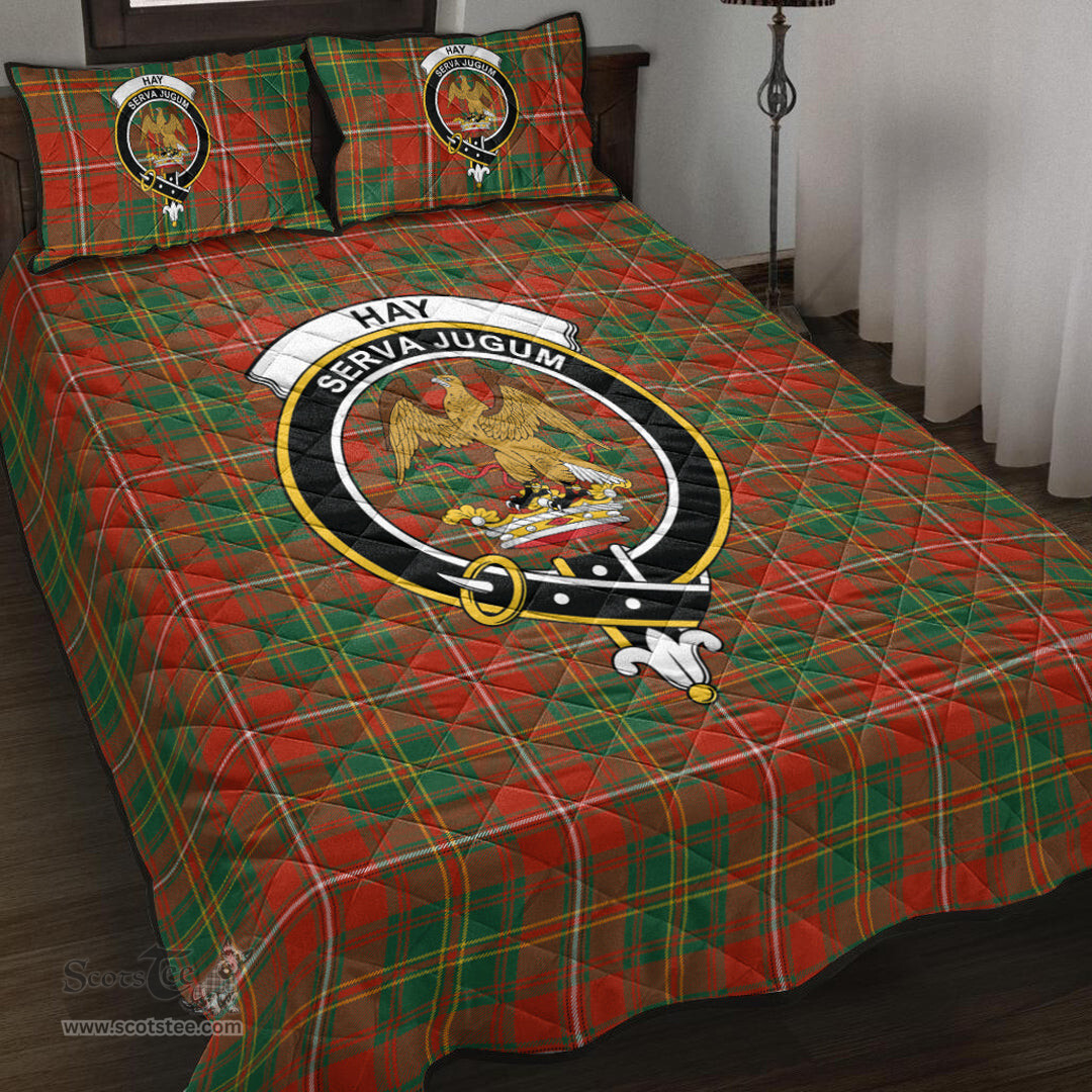 Scottish Hay Ancient Clan Tartan Quilt Bed Set - Crest Classic Scottish Plaid Tartan Plaid
