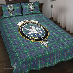 Scottish Inglis Ancient Clan Tartan Quilt Bed Set - Crest Classic Scottish Plaid Tartan Plaid