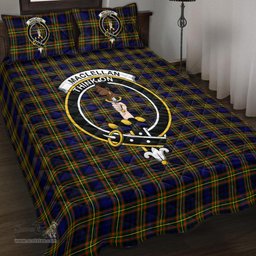 Scottish MacLellan Modern Clan Tartan Quilt Bed Set - Crest Classic Scottish Plaid Tartan Plaid