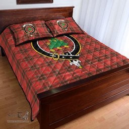 Scottish Grant Weathered Clan Tartan Quilt Bed Set - Crest Classic Scottish Plaid Tartan Plaid