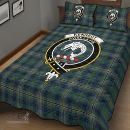 Scottish Kennedy Modern Clan Tartan Quilt Bed Set - Crest Classic Scottish Plaid Tartan Plaid