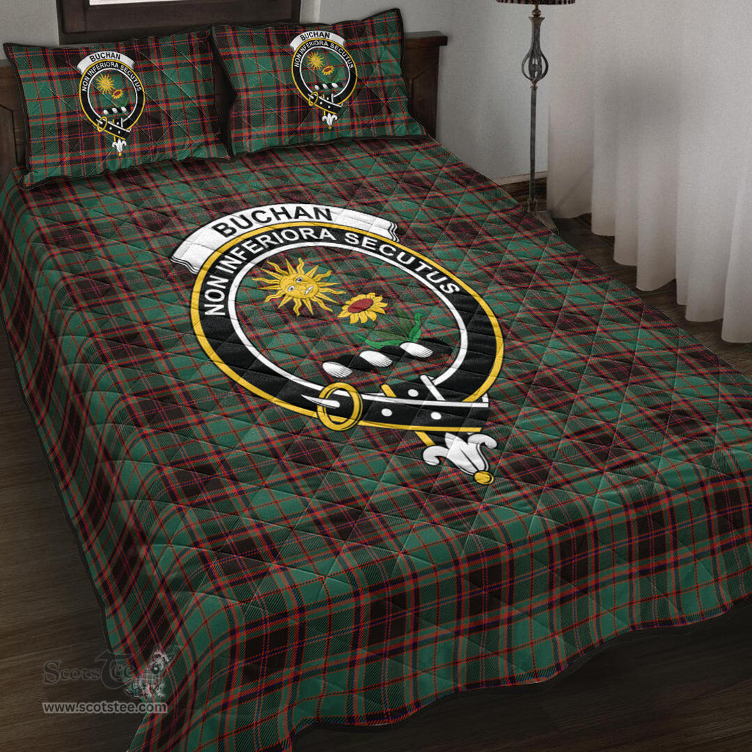 Scottish Buchan Ancient Clan Tartan Quilt Bed Set - Crest Classic Scottish Plaid Tartan Plaid