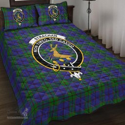 Scottish Strachan Clan Tartan Quilt Bed Set - Crest Classic Scottish Plaid Tartan Plaid