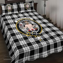 Scottish MacFarlane Black White Clan Tartan Quilt Bed Set - Crest Classic Scottish Plaid Tartan Plaid