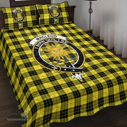 Scottish MacLeod of Lewis Modern Clan Tartan Quilt Bed Set - Crest Classic Scottish Plaid Tartan Plaid