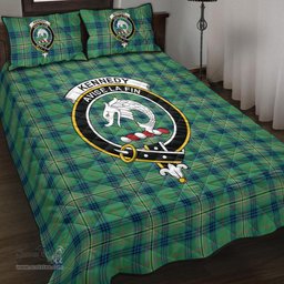 Scottish Kennedy Ancient Clan Tartan Quilt Bed Set - Crest Classic Scottish Plaid Tartan Plaid