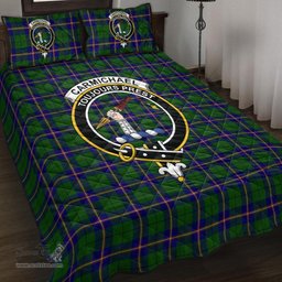 Scottish Carmichael Modern Clan Tartan Quilt Bed Set - Crest Classic Scottish Plaid Tartan Plaid