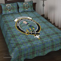 Scottish MacInnes Ancient Clan Tartan Quilt Bed Set - Crest Classic Scottish Plaid Tartan Plaid