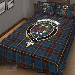 Scottish Fraser Hunting Ancient Clan Tartan Quilt Bed Set - Crest Classic Scottish Plaid Tartan Plaid