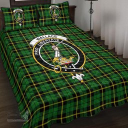 Scottish Wallace Hunting Green Clan Tartan Quilt Bed Set - Crest Classic Scottish Plaid Tartan Plaid