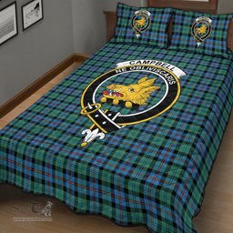 Scottish Campbell of Cawdor Ancient Clan Tartan Quilt Bed Set - Crest Classic Scottish Plaid Tartan Plaid