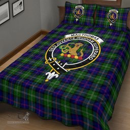 Scottish MacThomas Modern Clan Tartan Quilt Bed Set - Crest Classic Scottish Plaid Tartan Plaid