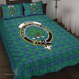 Scottish Irvine Ancient Clan Tartan Quilt Bed Set - Crest Classic Scottish Plaid Tartan Plaid