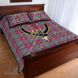 Scottish Crawford Ancient Clan Tartan Quilt Bed Set - Crest Classic Scottish Plaid Tartan Plaid