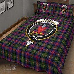 Scottish Logan Modern Clan Tartan Quilt Bed Set - Crest Classic Scottish Plaid Tartan Plaid