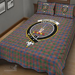 Scottish MacIntyre Ancient Clan Tartan Quilt Bed Set - Crest Classic Scottish Plaid Tartan Plaid